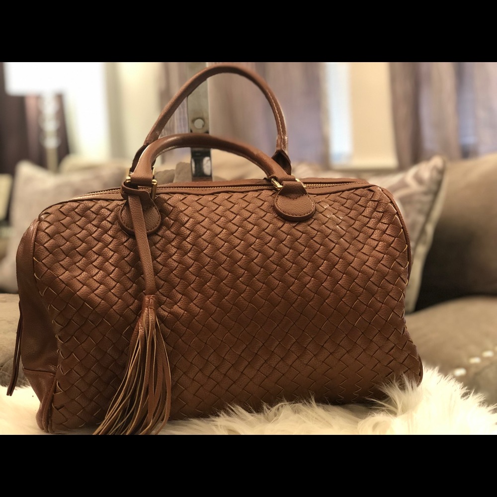 BANANA REPUBLIC Satchel Bag Tan Synthetic Leather